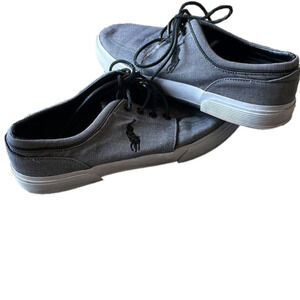 Polo Ralph Lauren Faxon Men’s Gray Canvas Sneakers Low Shoes ~ Sz 11